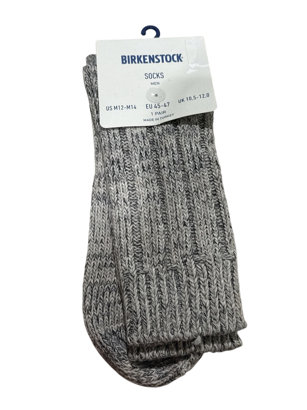 Birkenstock Men’s Heather Gray Ribbed Crew Socks